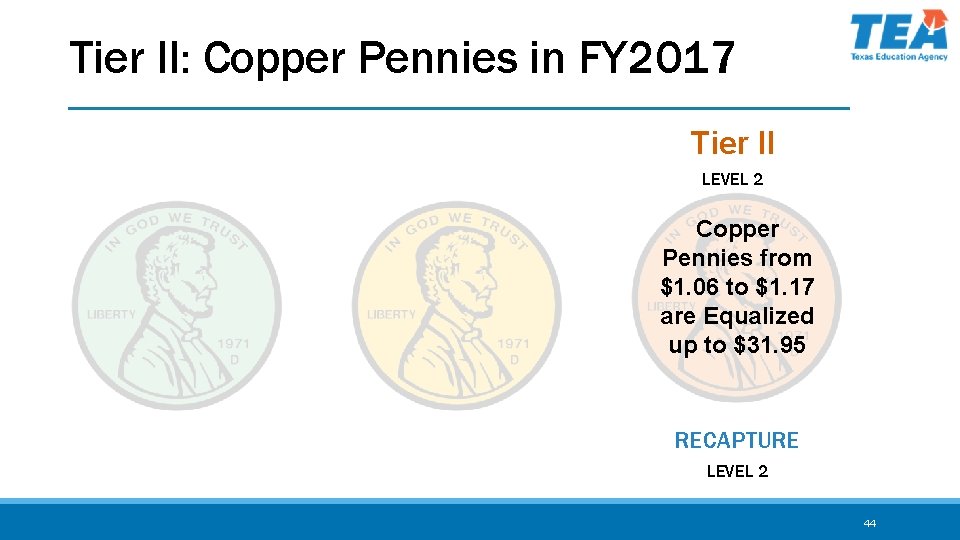 Tier II: Copper Pennies in FY 2017 Tier II LEVEL 2 Copper Pennies from