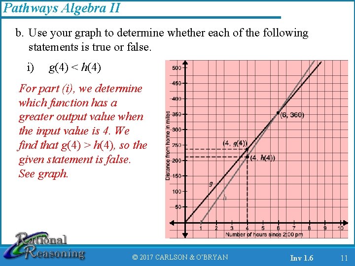 Pathways Algebra II b. Use your graph to determine whether each of the following