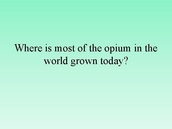 Where is most of the opium in the world grown today? 