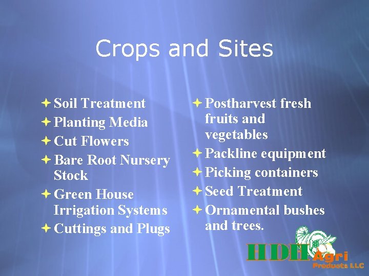 Crops and Sites Soil Treatment Planting Media Cut Flowers Bare Root Nursery Stock Green