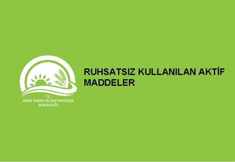 RUHSATSIZ KULLANILAN AKTİF MADDELER 