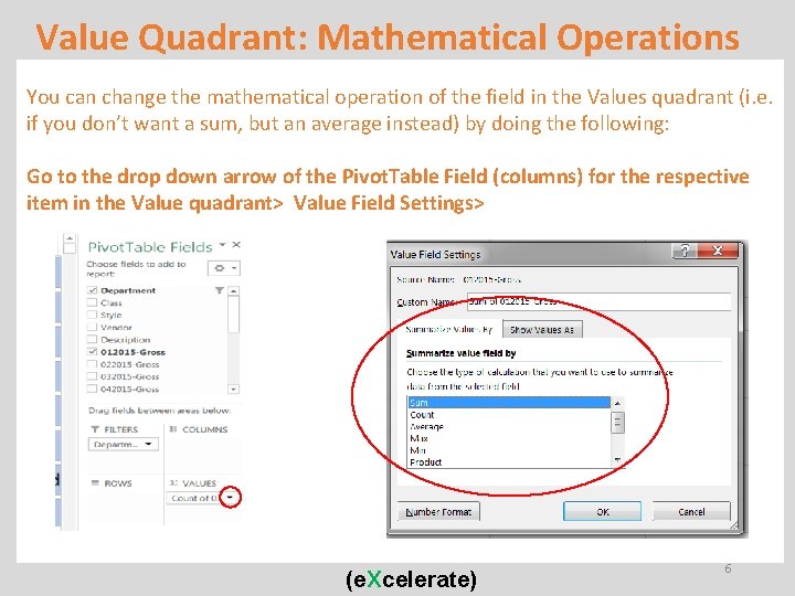 Value Quadrant: Mathematical Operations DB Admin creates new database & tables Microsoft Excel, Access,