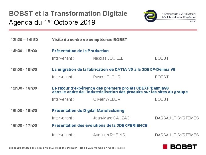 BOBST et la Transformation Digitale Agenda du 1 er Octobre 2019 13 h 30