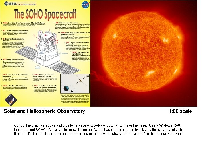 Solar and Heliospheric Observatory 1: 60 scale Cut out the graphics above and glue
