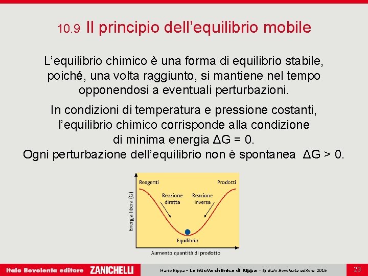 10. 9 Il principio dell’equilibrio mobile L’equilibrio chimico è una forma di equilibrio stabile, 10. 9 Il principio dell’equilibrio mobile L’equilibrio chimico è una forma di equilibrio stabile,