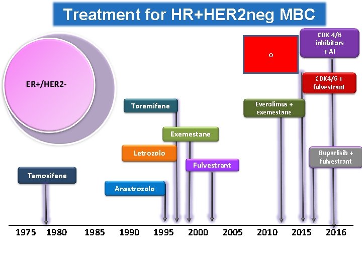 Treatment for HR+HER 2 neg MBC CDK 4/6 inhibitors + AI o 7% CDK