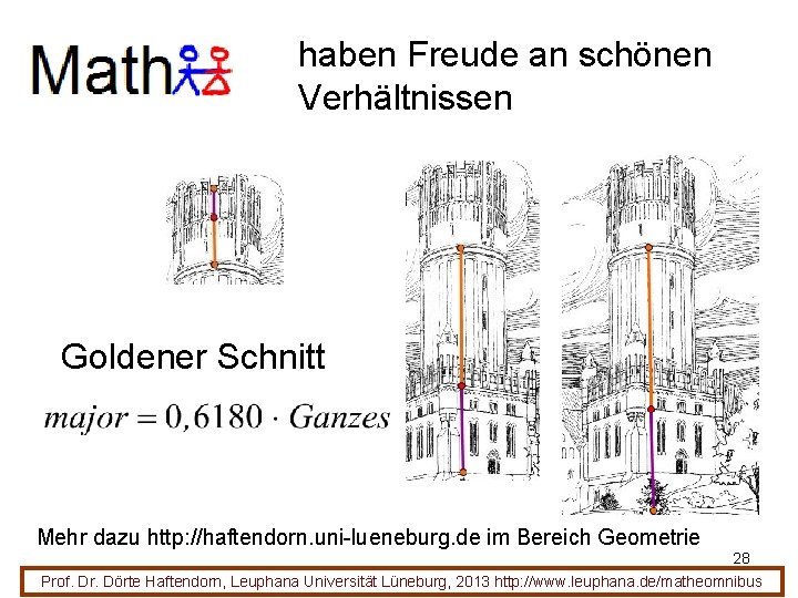 haben Freude an schönen Verhältnissen Goldener Schnitt Mehr dazu http: //haftendorn. uni-lueneburg. de im