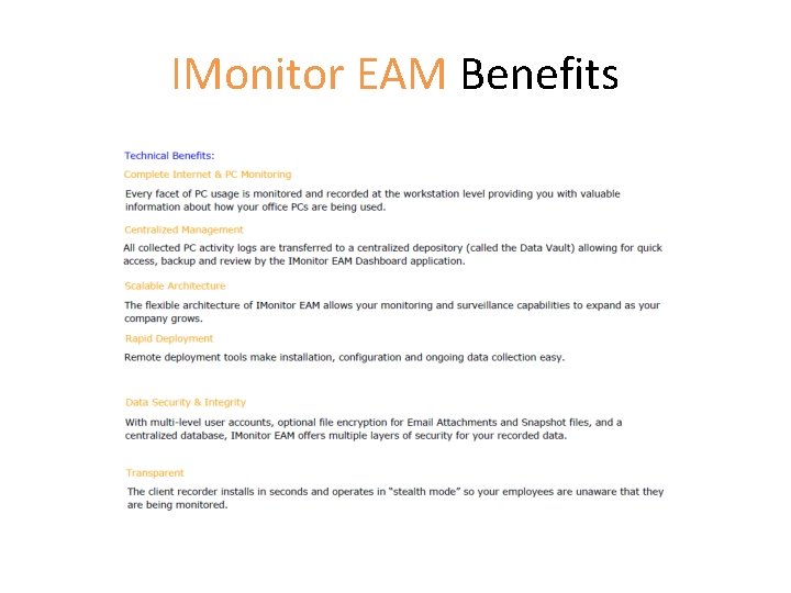 IMonitor EAM Benefits 