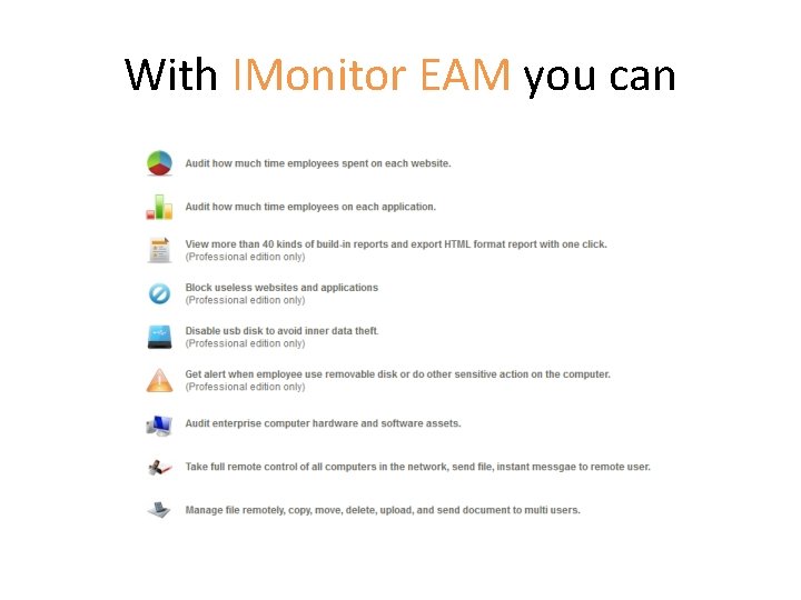 With IMonitor EAM you can 