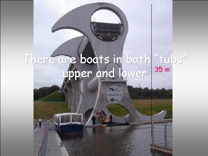 There are boats in both “tubs” 35 m upper and lower 