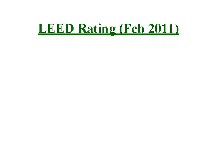 LEED Rating (Feb 2011) 