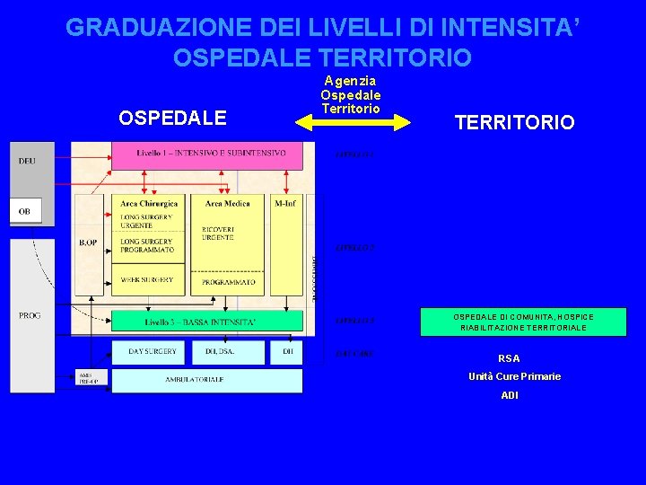 GRADUAZIONE DEI LIVELLI DI INTENSITA’ OSPEDALE TERRITORIO OSPEDALE Agenzia Ospedale Territorio TERRITORIO OSPEDALE DI
