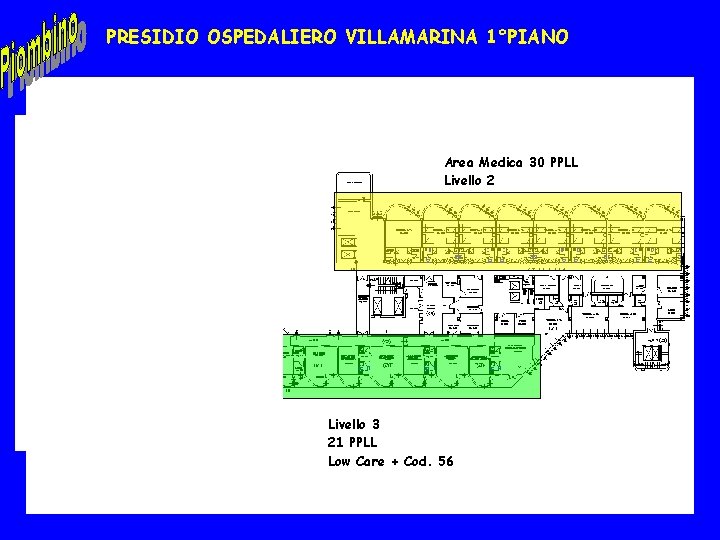 PRESIDIO OSPEDALIERO VILLAMARINA 1°PIANO Area Medica 30 PPLL Livello 2 Livello 3 21 PPLL