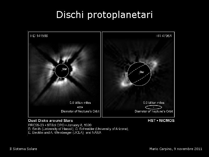 Dischi protoplanetari Il Sistema Solare Mario Carpino, 9 novembre 2011 