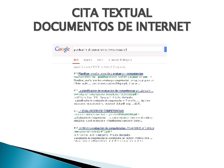 CITA TEXTUAL DOCUMENTOS DE INTERNET 