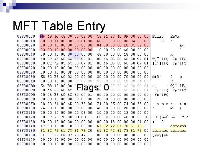 MFT Table Entry Flags: 0 