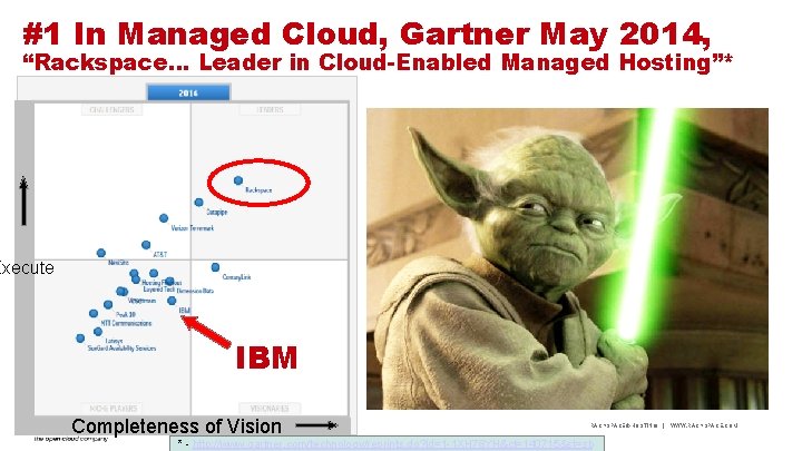 #1 In Managed Cloud, Gartner May 2014, “Rackspace. . . Leader in Cloud-Enabled Managed