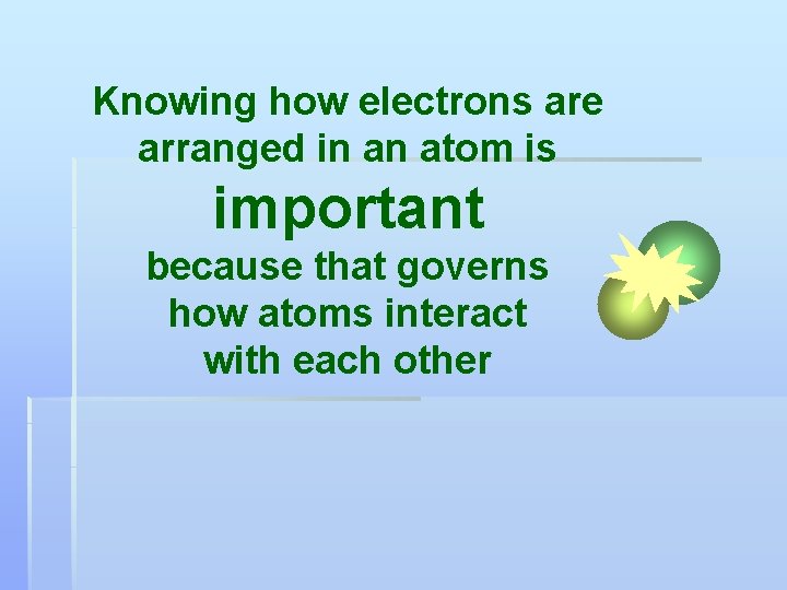 Knowing how electrons are arranged in an atom is important because that governs how