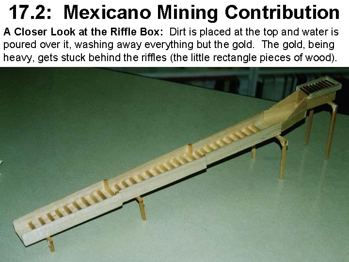 17. 2: Mexicano Mining Contribution A Closer Look at the Riffle Box: Dirt is