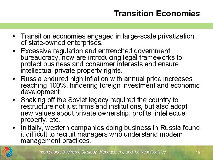 Transition Economies • Transition economies engaged in large-scale privatization of state-owned enterprises. • Excessive Transition Economies • Transition economies engaged in large-scale privatization of state-owned enterprises. • Excessive