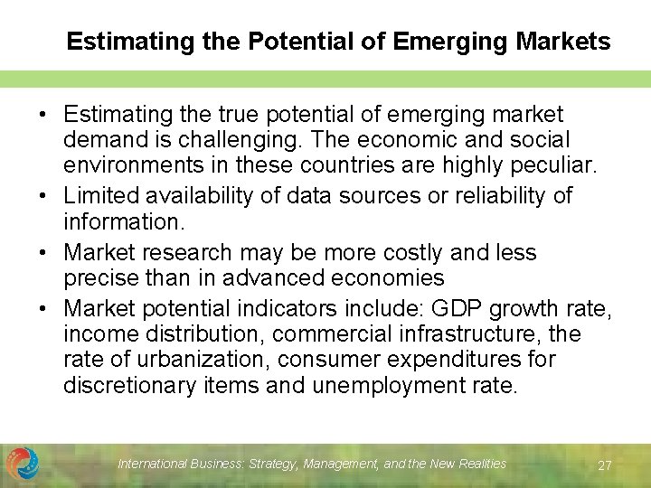 Estimating the Potential of Emerging Markets • Estimating the true potential of emerging market Estimating the Potential of Emerging Markets • Estimating the true potential of emerging market