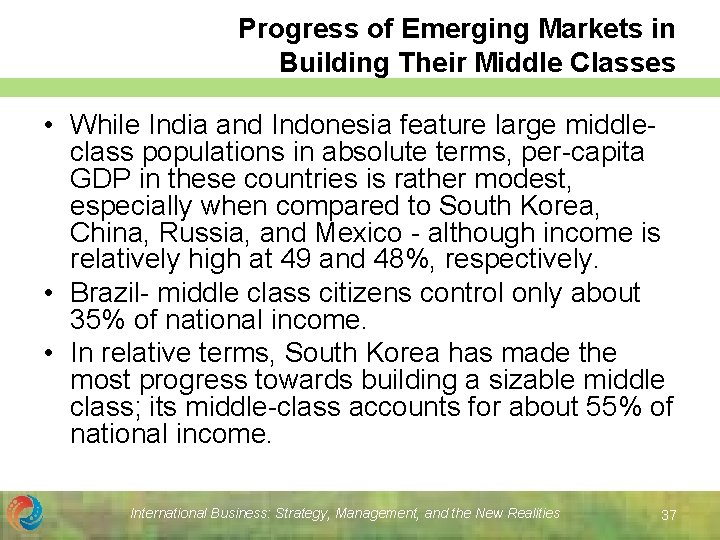 Progress of Emerging Markets in Building Their Middle Classes • While India and Indonesia Progress of Emerging Markets in Building Their Middle Classes • While India and Indonesia