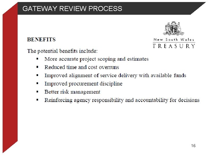 GATEWAY REVIEW PROCESS 16 