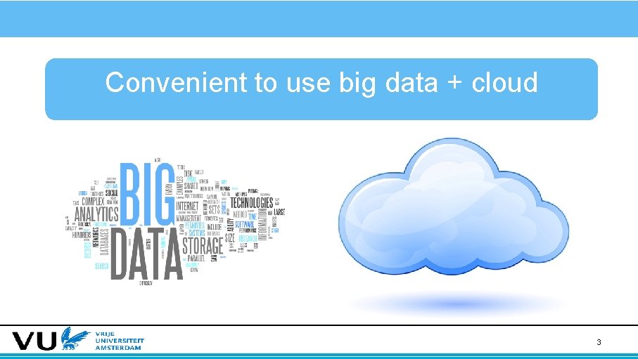 Convenient to use big data + cloud 3 