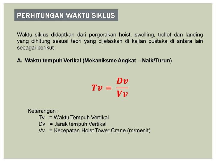 PERHITUNGAN WAKTU SIKLUS 