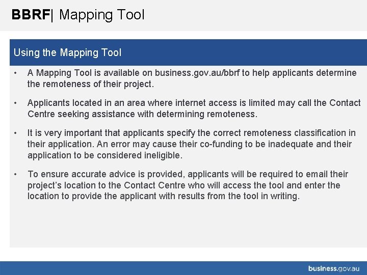 BBRF| Mapping Tool Using the Mapping Tool • A Mapping Tool is available on