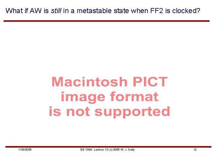 What if AW is still in a metastable state when FF 2 is clocked?