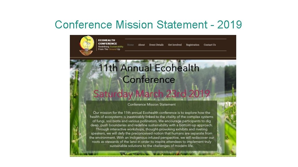 Conference Mission Statement - 2019 