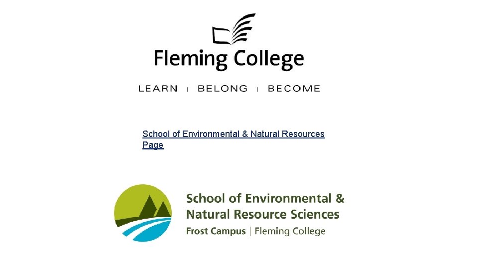 School of Environmental & Natural Resources Page 