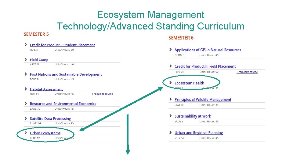 Ecosystem Management Technology/Advanced Standing Curriculum 