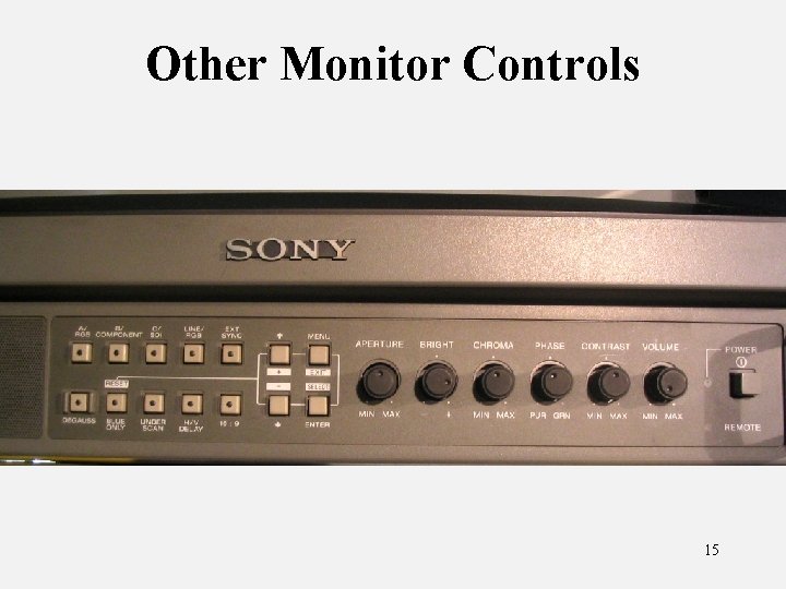 Other Monitor Controls 15 