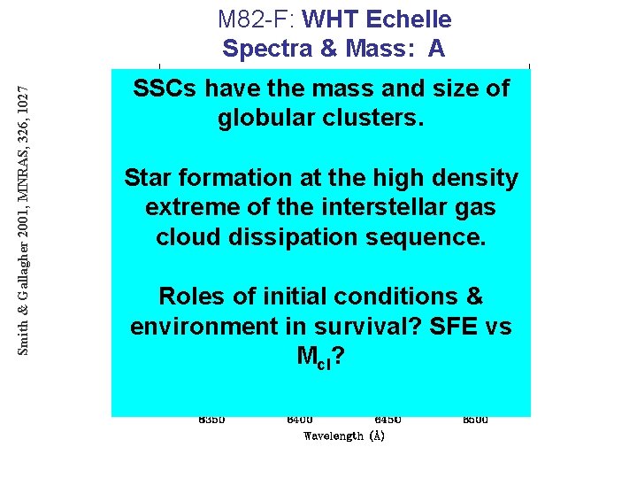 Smith & Gallagher 2001, MNRAS, 326, 1027 M 82 -F: WHT Echelle Spectra &
