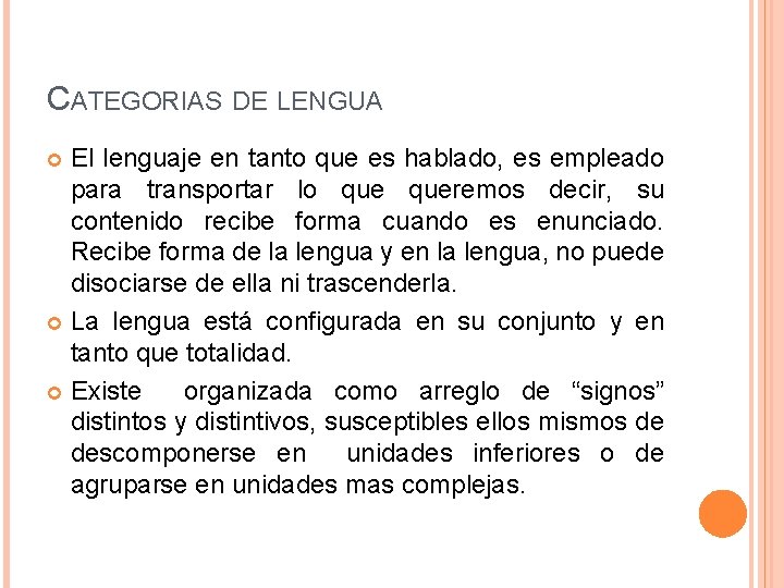 NATURALEZA DEL SIGNO LINGISTICO Problemas de Lingstica General