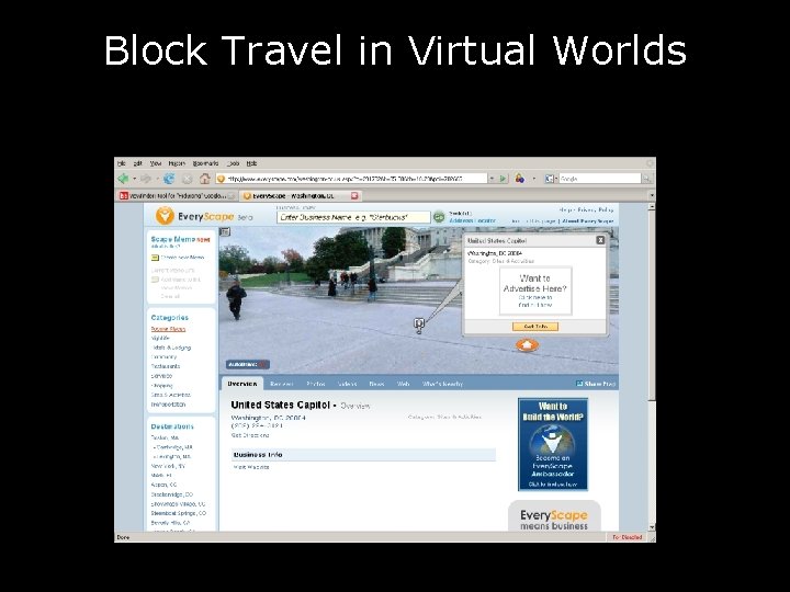 Block Travel in Virtual Worlds 