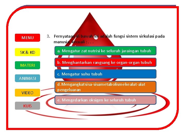 MENU SK & KD MATERI ANIMASI VIDEO 3. Pernyataan di bawah ini adalah fungsi