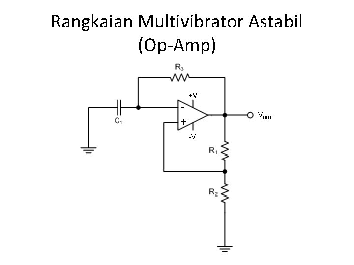 Rangkaian Multivibrator Astabil (Op-Amp) - +V VOUT + -V 