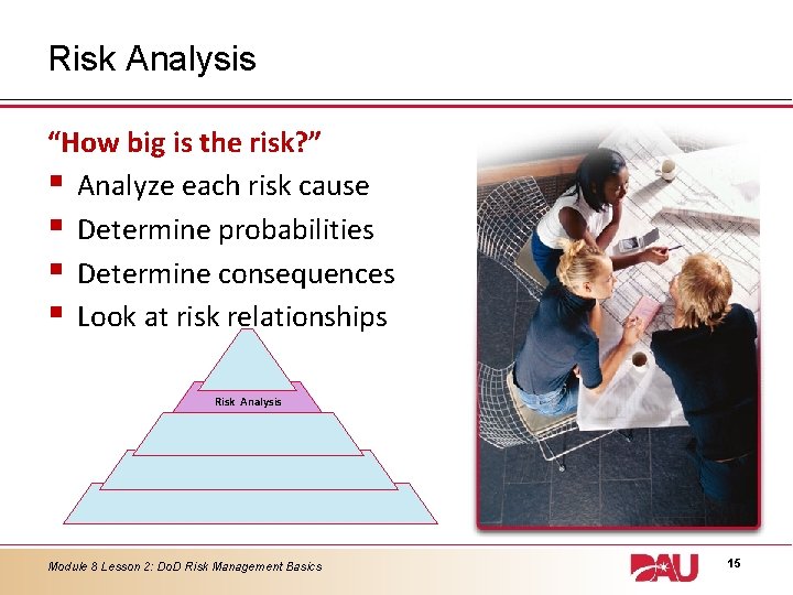 Risk Analysis “How big is the risk? ” § Analyze each risk cause §