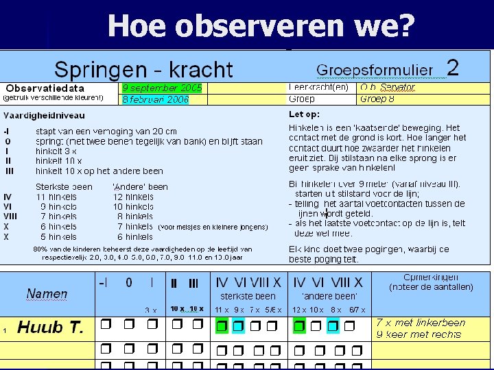 Hoe observeren we? 