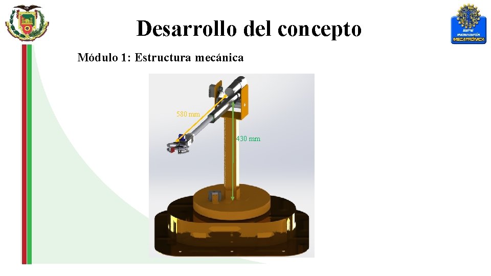Desarrollo del concepto Módulo 1: Estructura mecánica 580 mm 430 mm 