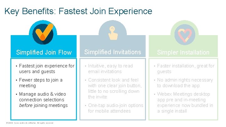 Key Benefits: Fastest Join Experience Simplified Join Flow Simplified Invitations Simpler Installation • Fastest