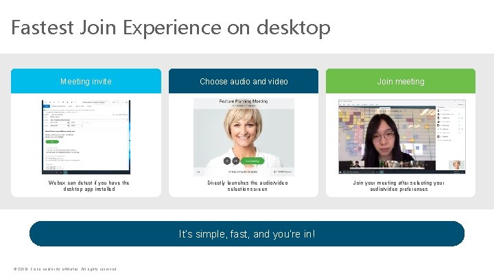 Fastest Join Experience on desktop Meeting invite Webex can detect if you have the