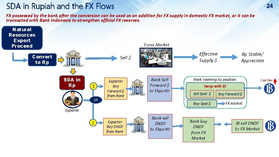 SDA in Rupiah and the FX Flows 24 FX possessed by the bank after