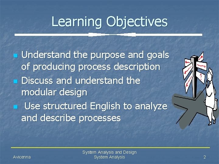 Learning Objectives n n n Understand the purpose and goals of producing process description