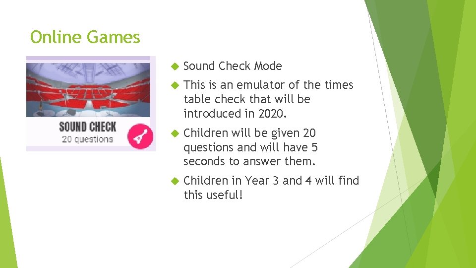 Online Games Sound Check Mode This is an emulator of the times table check