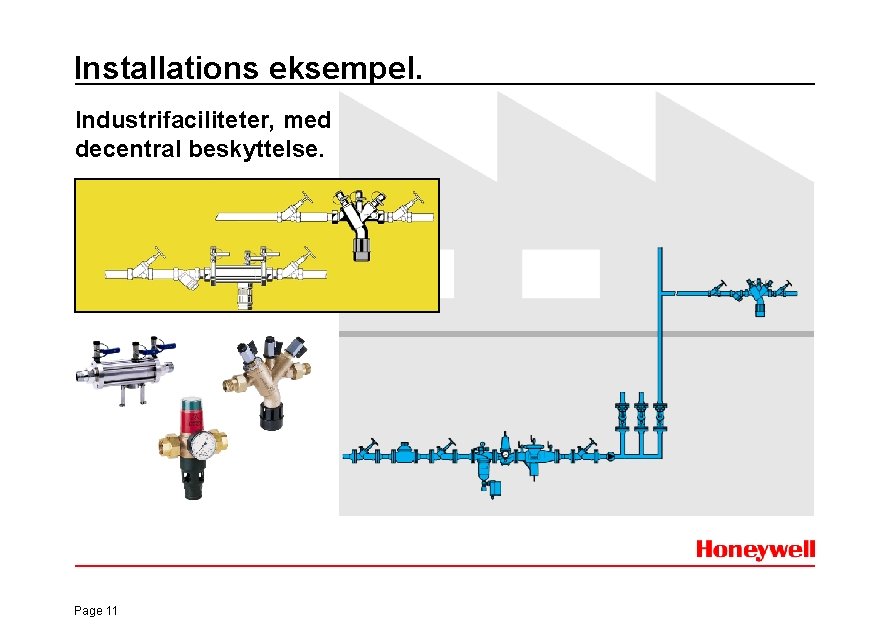 Installations eksempel. Industrifaciliteter, med decentral beskyttelse. Page 11 