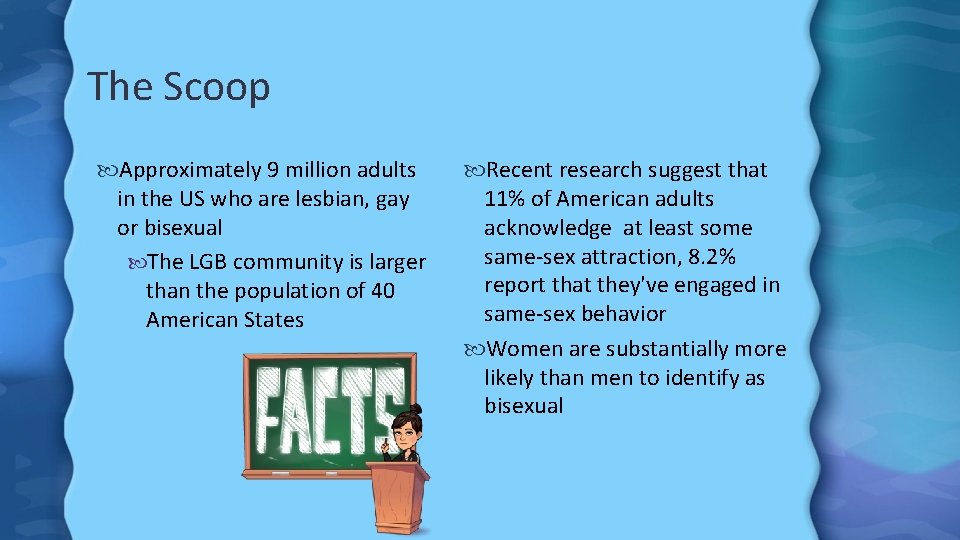 The Scoop Approximately 9 million adults in the US who are lesbian, gay or